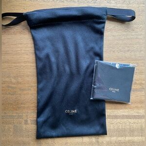 Celine Soft Sunglasses Pouch with lens cloth + Dior drawstring gift pouch NWOT